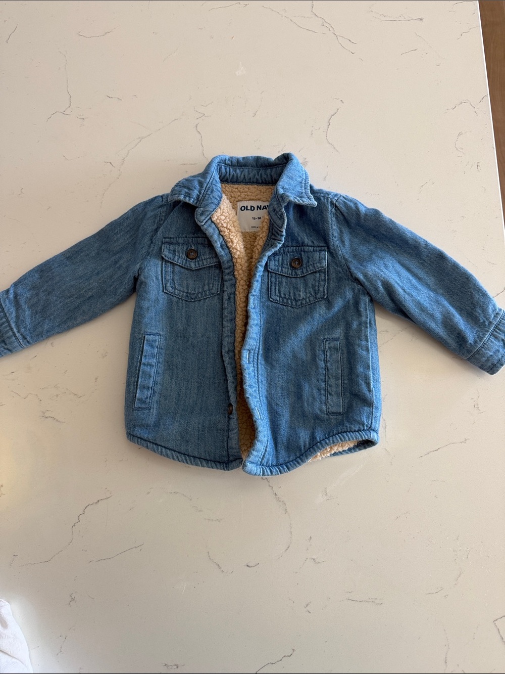 Old Navy Blue Denim Sherpa Jacket for Kids